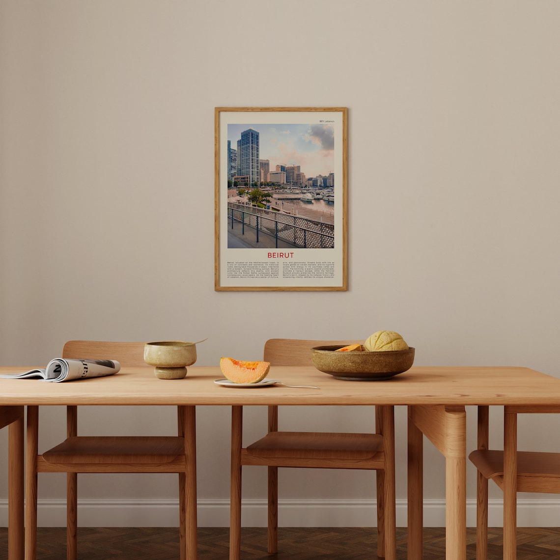 Beirut Lebanon Marina City Skyline at Sunset Waterfront Film Poster - Image 4