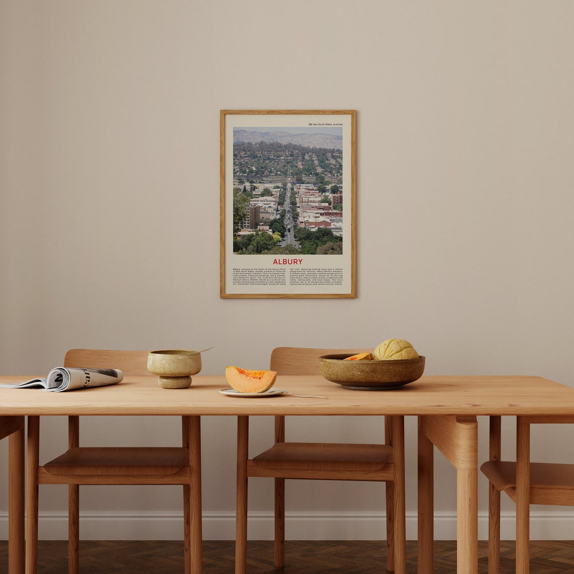 Albury New South Wales Town Main Street Overlook Travel Poster - Image 4