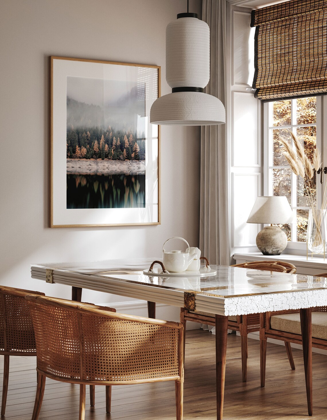 Wild Nature Print, Neutral Farmhouse Landscape - Image 2