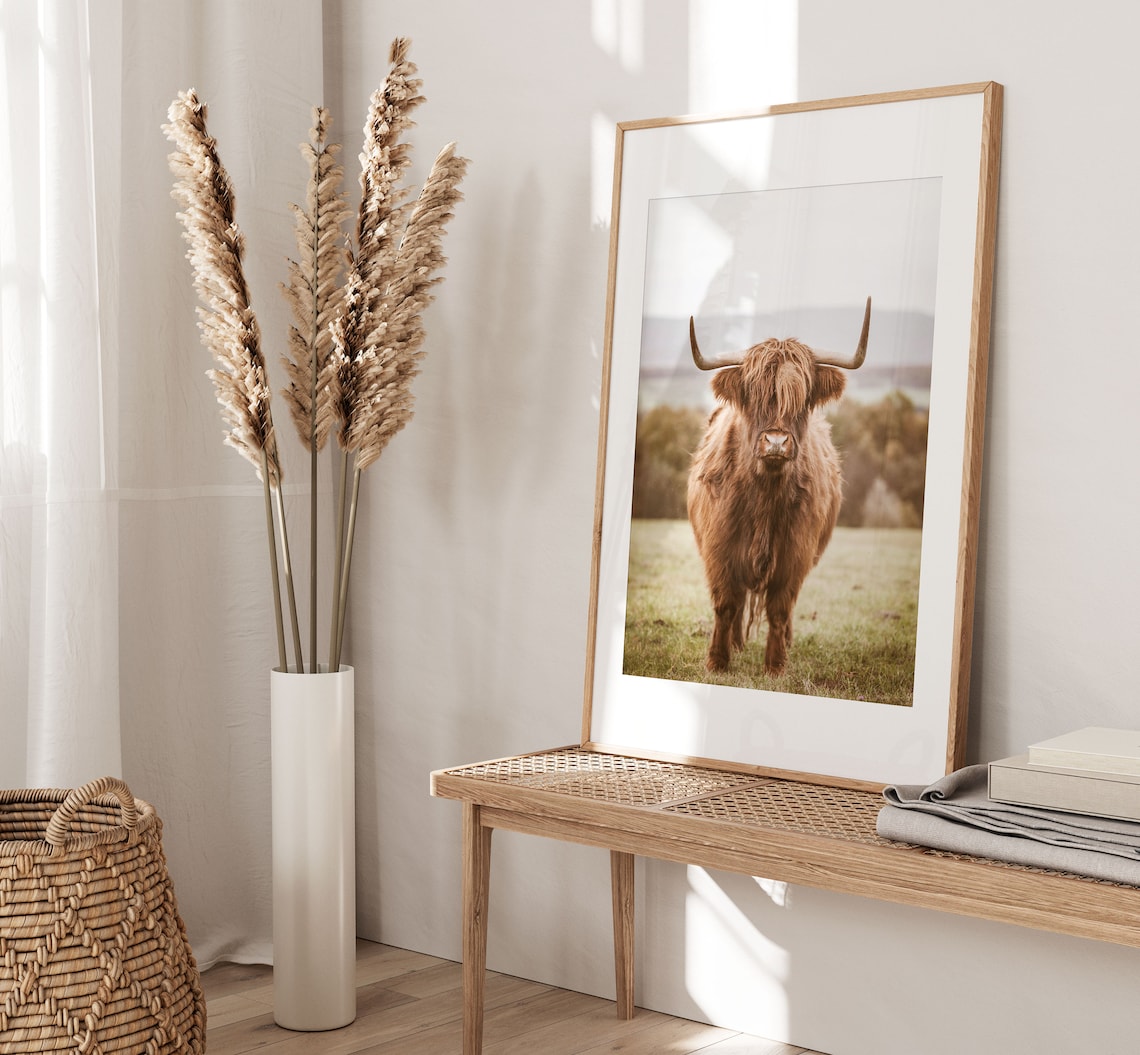 Highland Cow Modern Minimalist Art Print - Image 3
