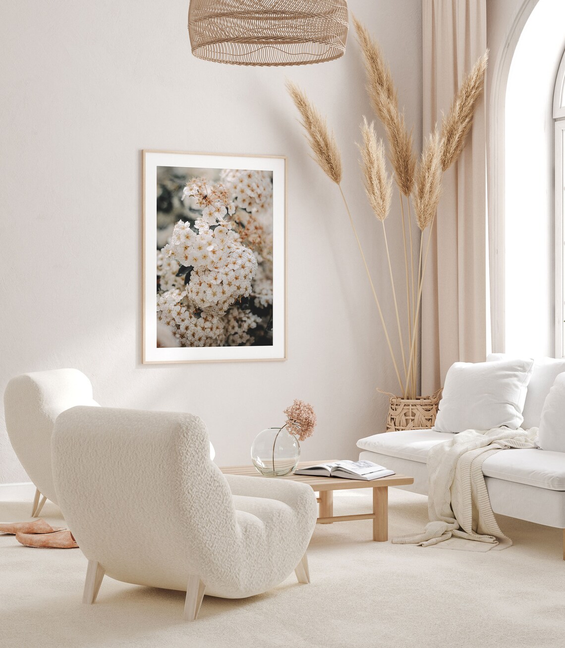 Flowers Botanical Wall Art, Living Room Print Decor - Image 2