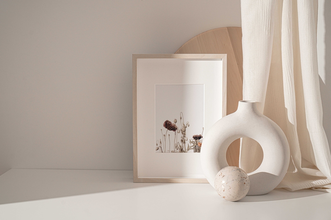 Poppy Print, Modern Minimalist Flower Art Print