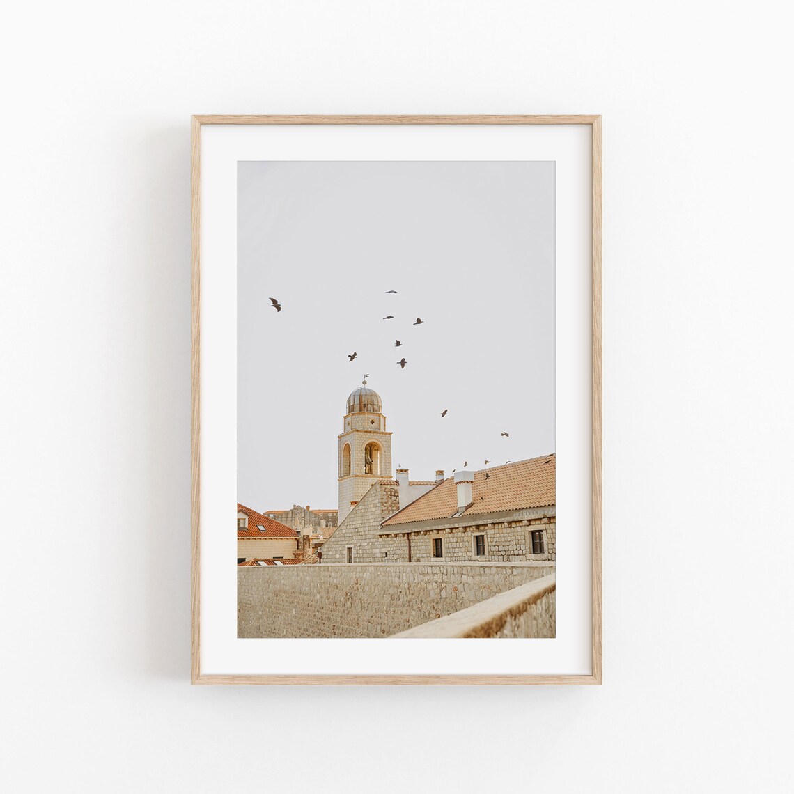 Croatia Travel Poster, Dubrovnik and Zagreb