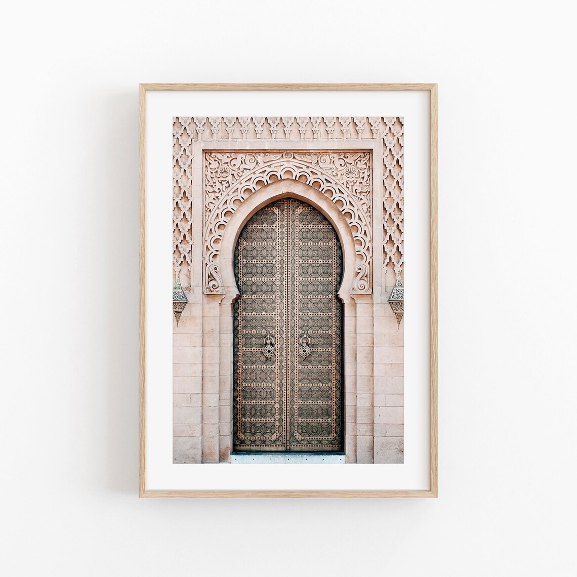Moroccan Arabic Door Mosaic Art Print, Boho Decor