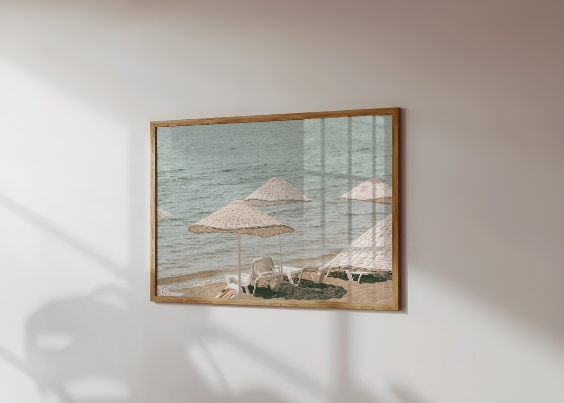Umbrella Beach Art Print, Coastal Summer Decor - Image 2