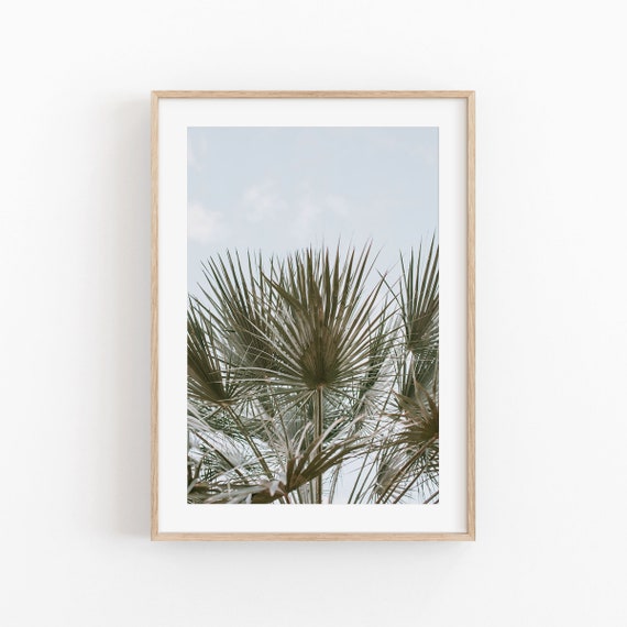 Palm Tree Beach Poster, Tropical Minimalist Decor