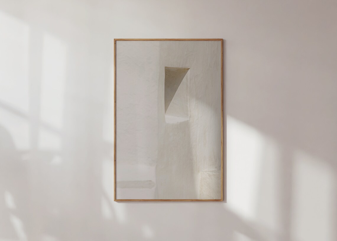 Minimalist Greece Architecture Art Print, Neutral - Image 3