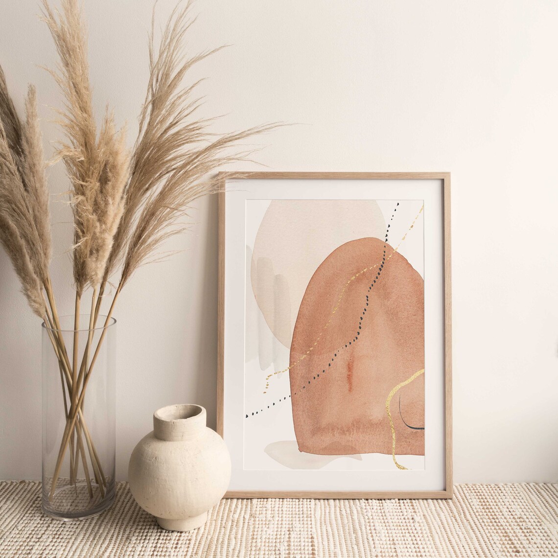 Abstract Beige Modern Art Print, Neutral Wall Decor - Image 2