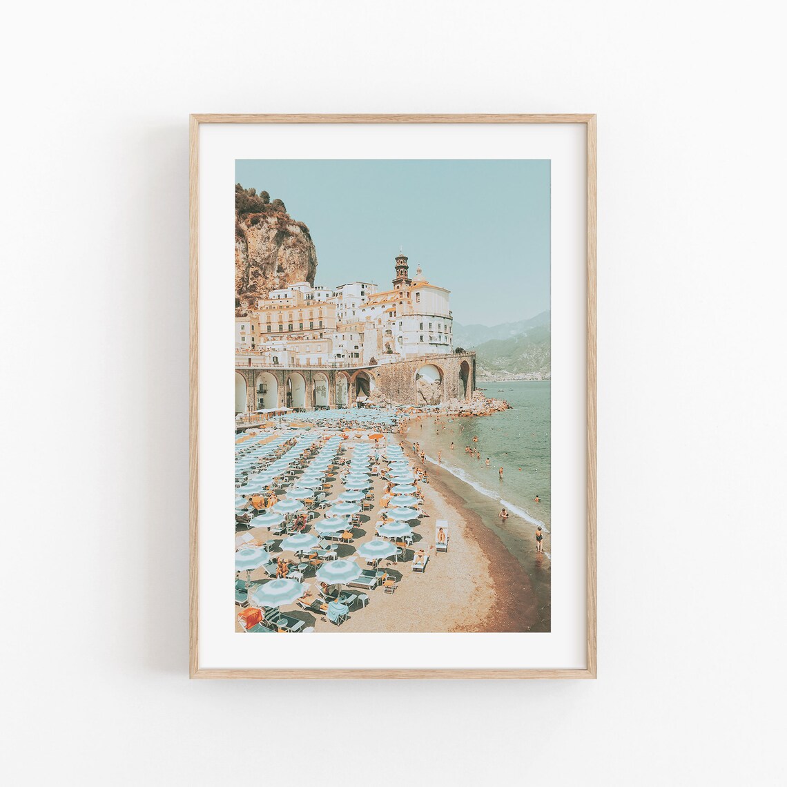 Italy Beach Cityscape Travel Poster, Positano View