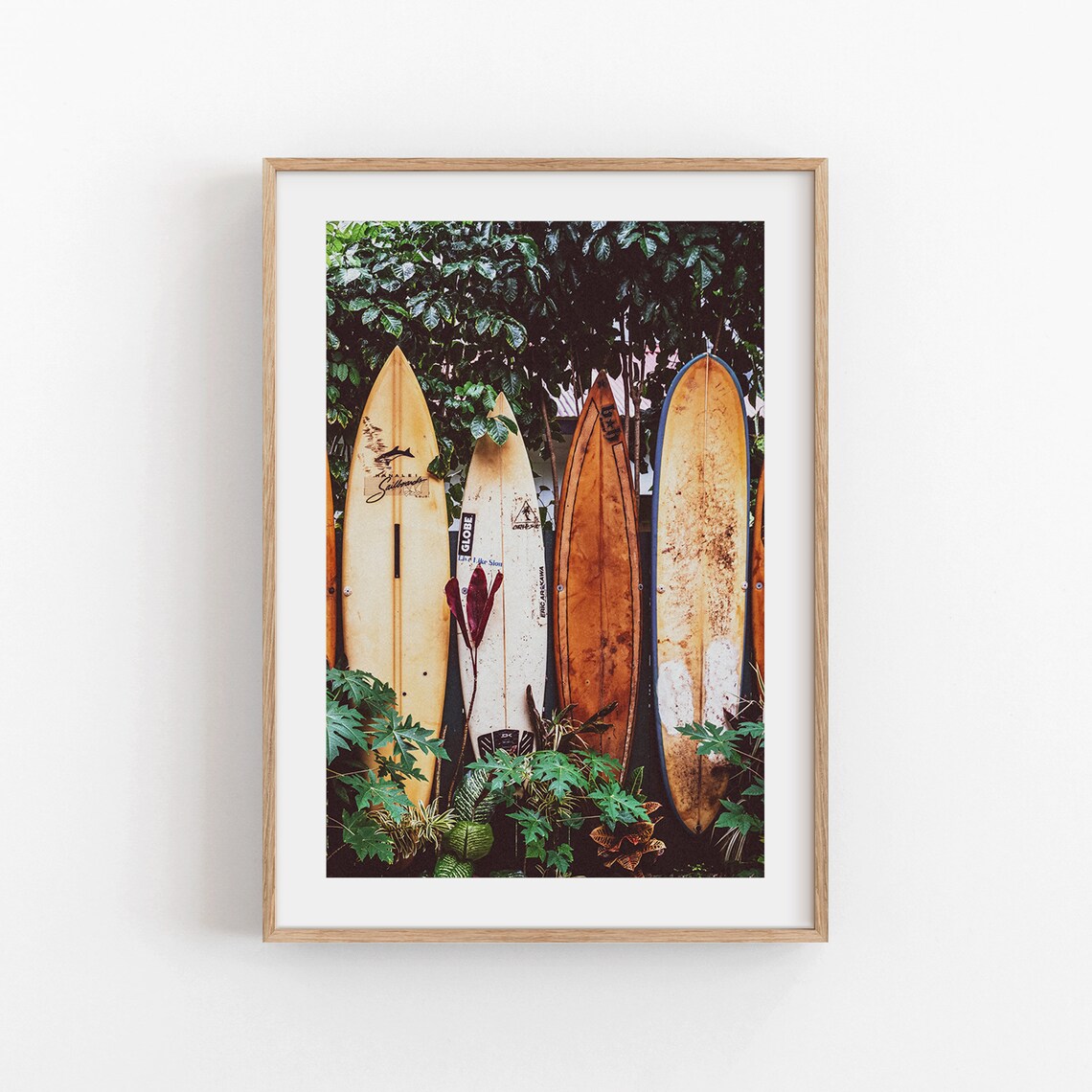 Surfboard Coastal Beach Art Print, California Surf Style