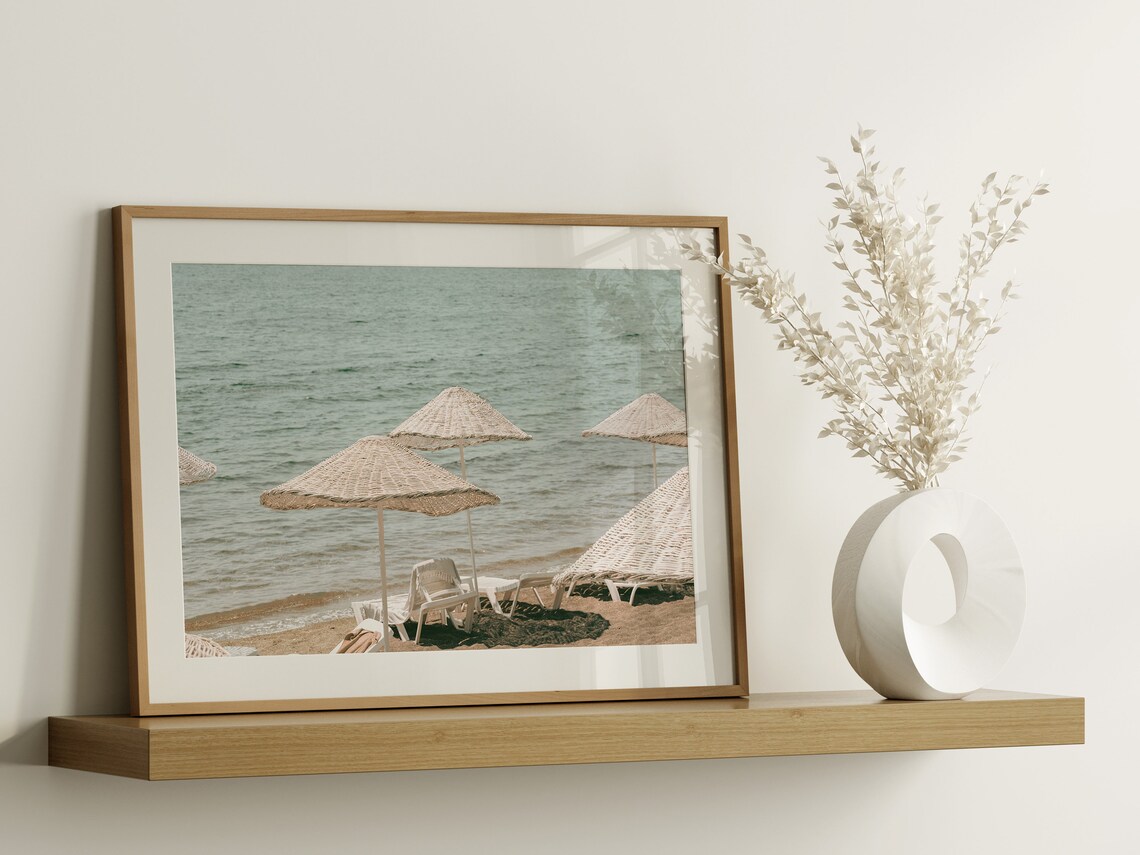 Umbrella Beach Art Print, Coastal Summer Decor - Image 3