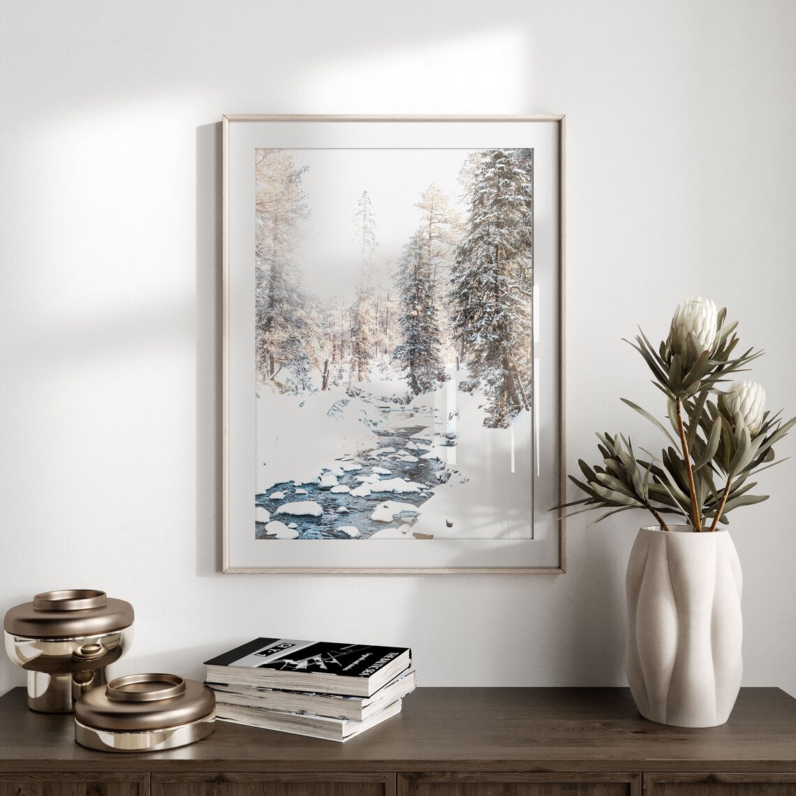 Winter White Forest, Snowy Trees Art Print