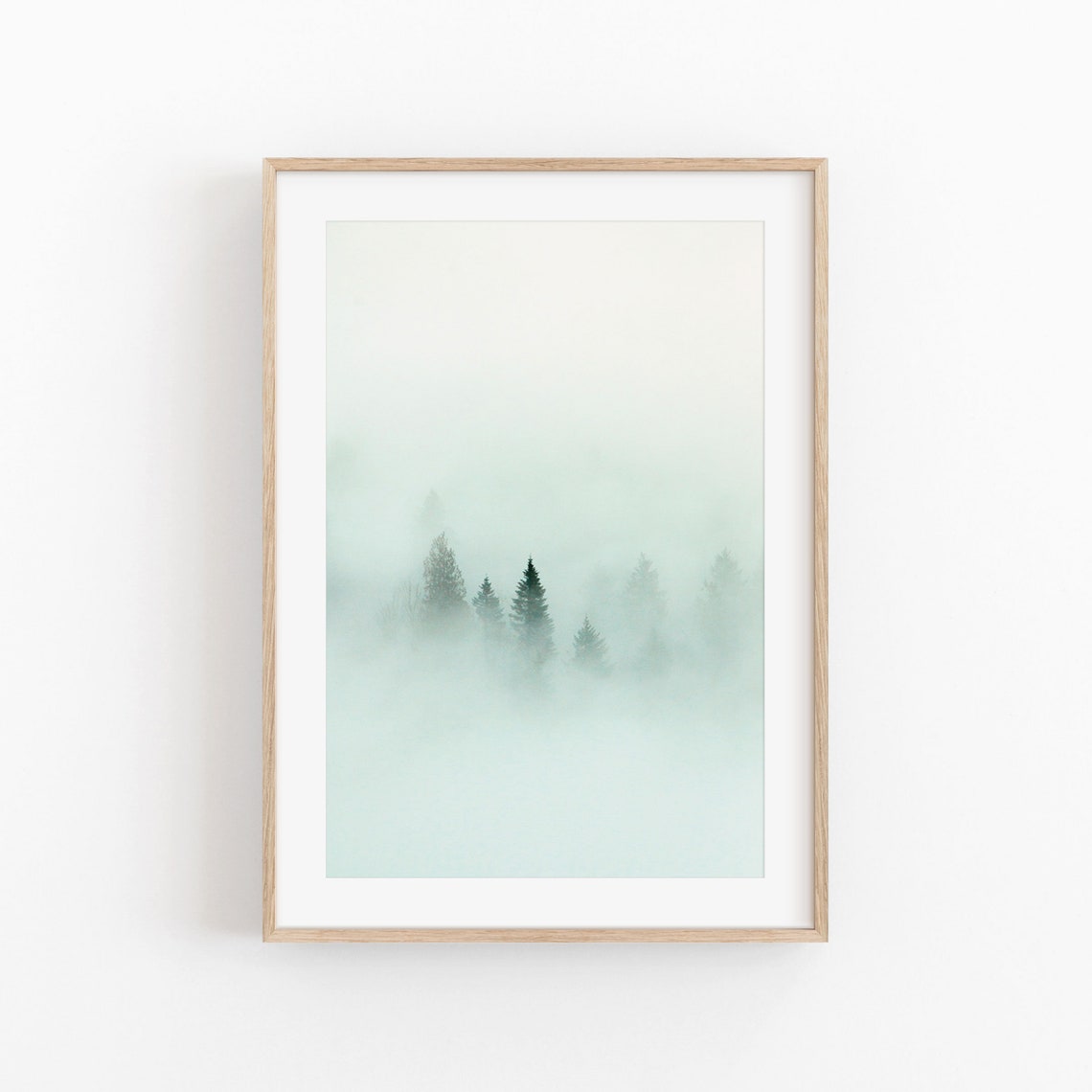 Fog Forest Minimalist Nature Art Print