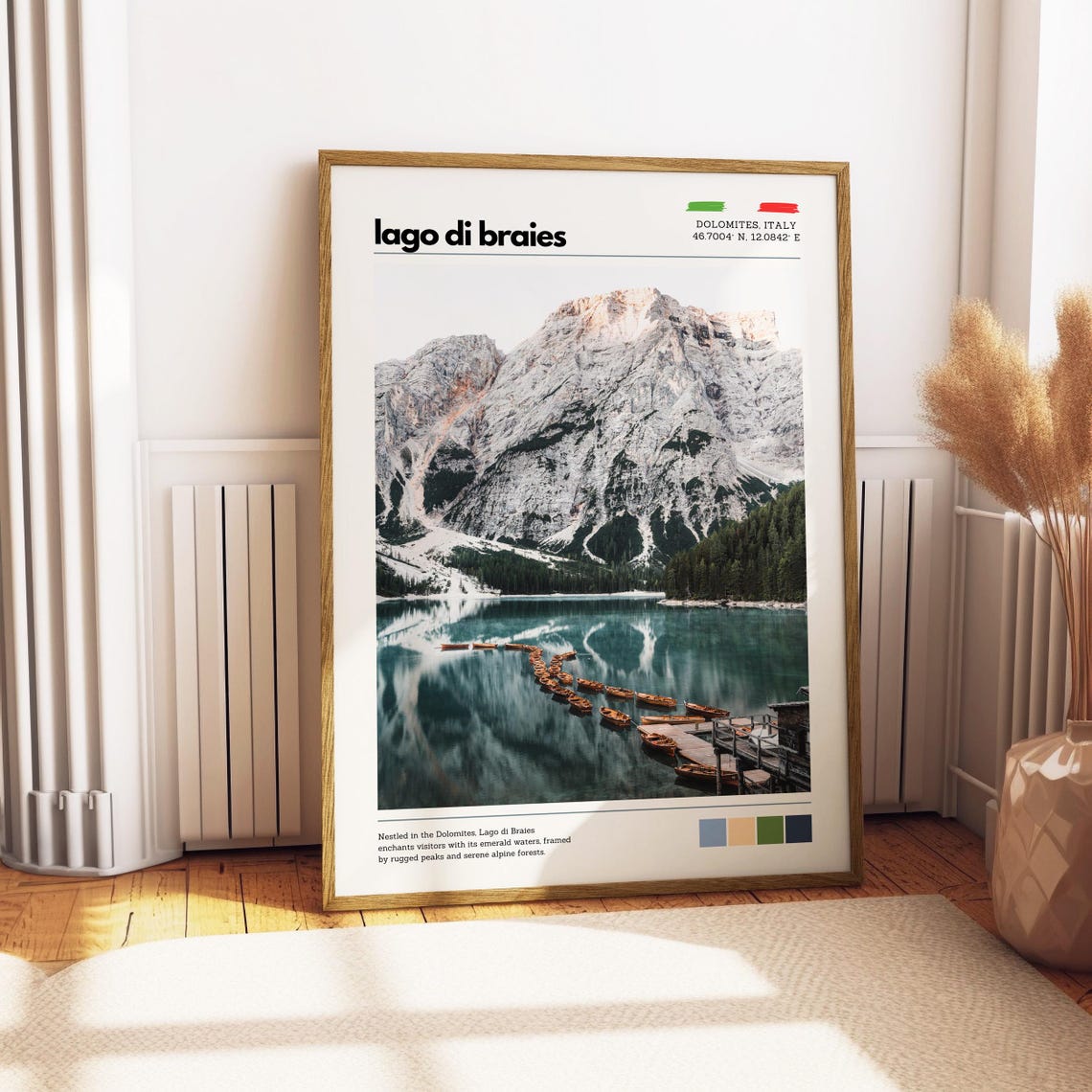 Lago Di Braies Italy Wall Art Dolomites Mountain Lake Photography Scenic Alpine Landscape Print Nature Poster European Travel Decor - Image 5