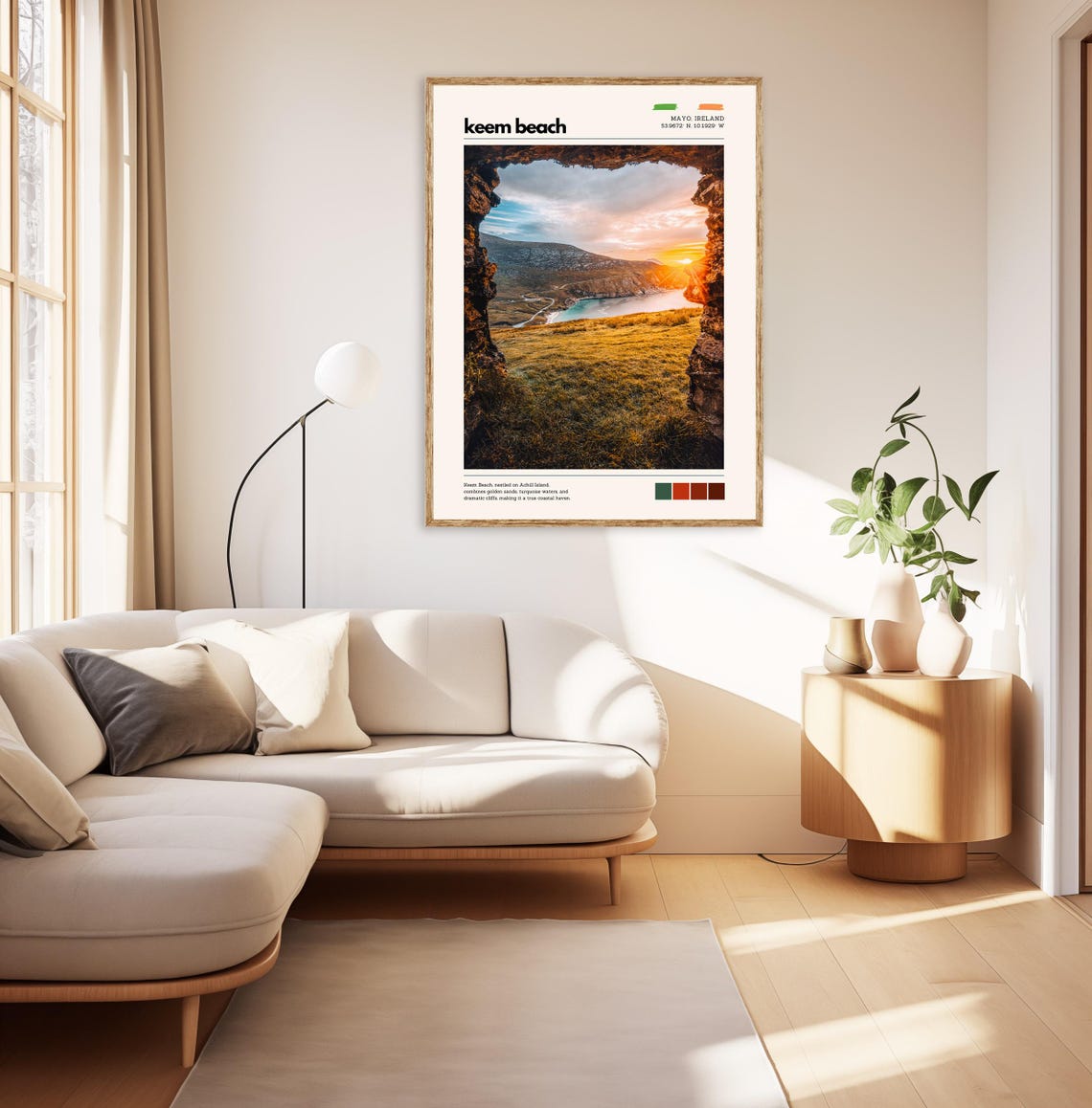 Keem Beach Mayo Ireland Sunset Cliffside Coastal Travel Poster - Image 3
