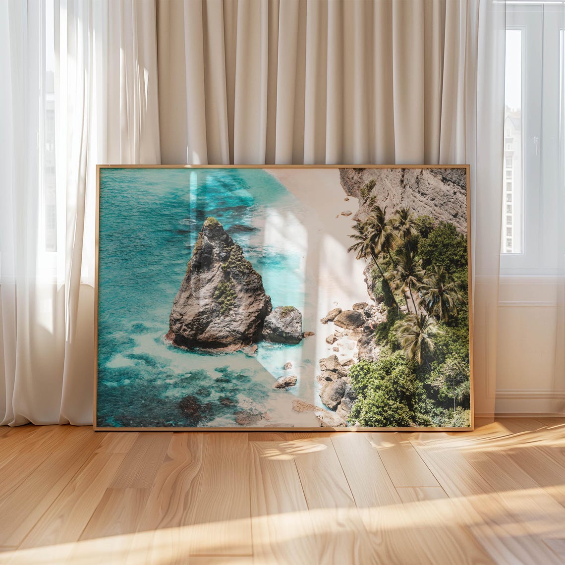 Diamond Beach Nusa Penida Sea Stack Aerial View Bali Island Poster - Image 4