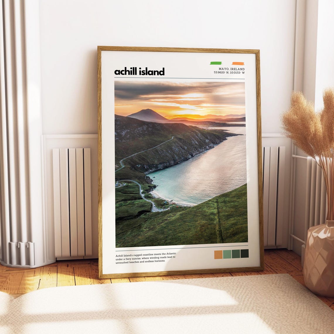 Achill Island Ireland Sunset Over Rugged Atlantic Coastline Poster - Image 4
