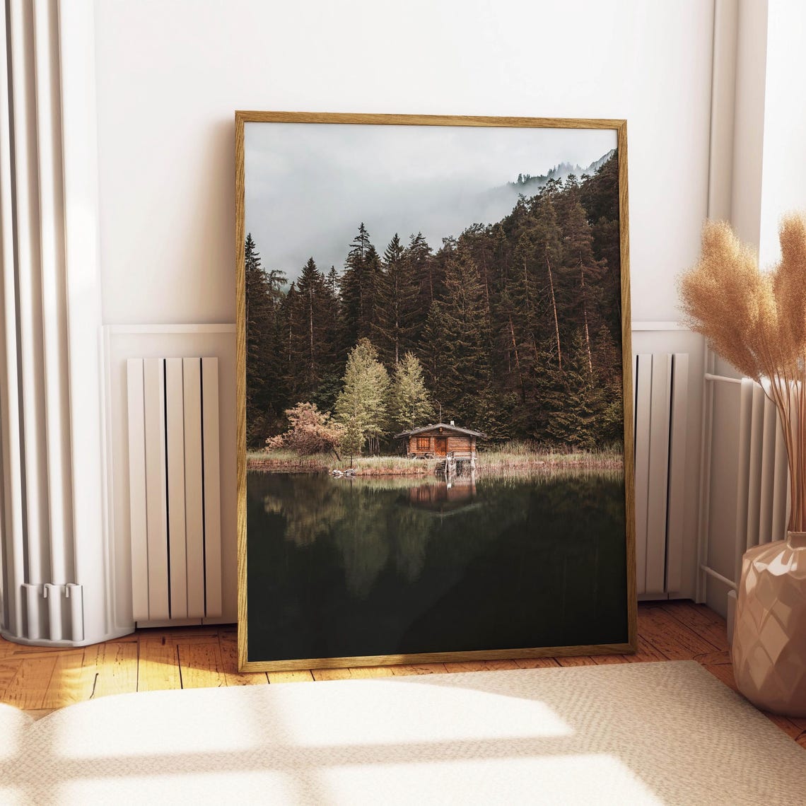 Mittersee Cabin Dark Lake Misty Forest Austria Reflection Poster - Image 4