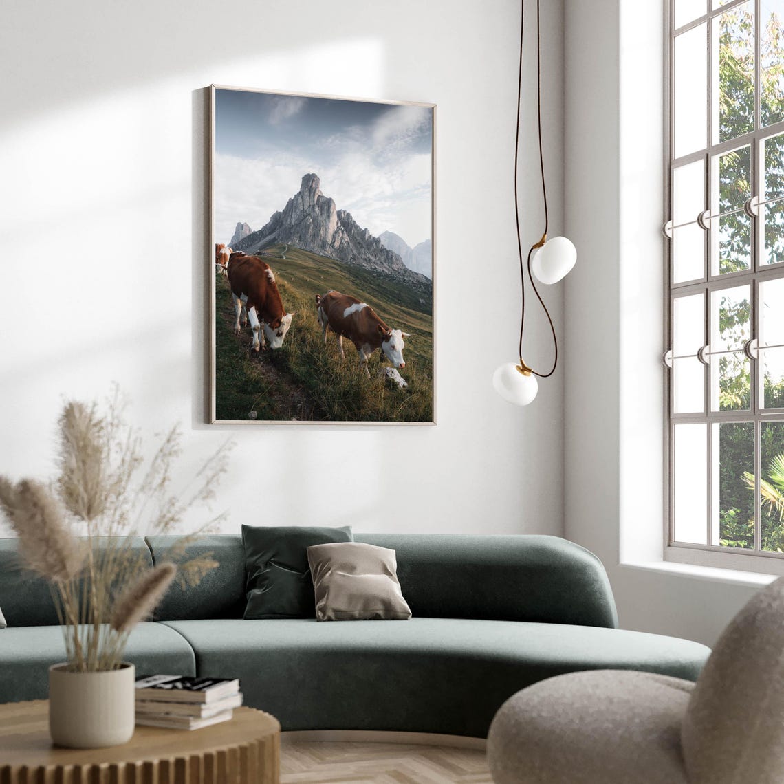 Passo Giau Dolomites Alpine Grazing Cows Mountain Pasture Poster - Image 2