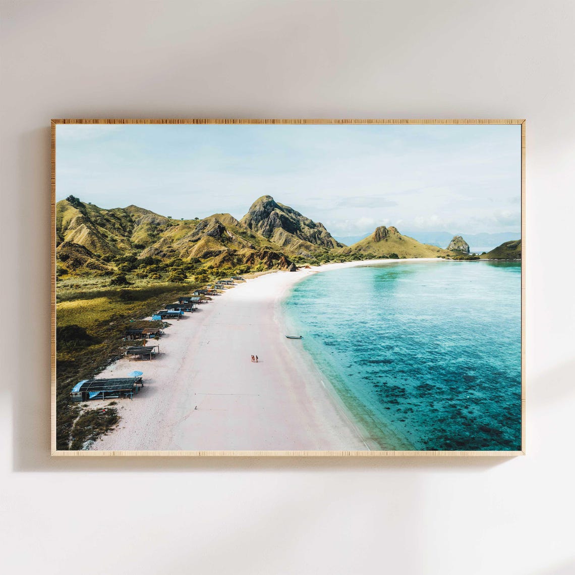 Pink Sand Beach with Turquoise Water Tropical Paradise Poster