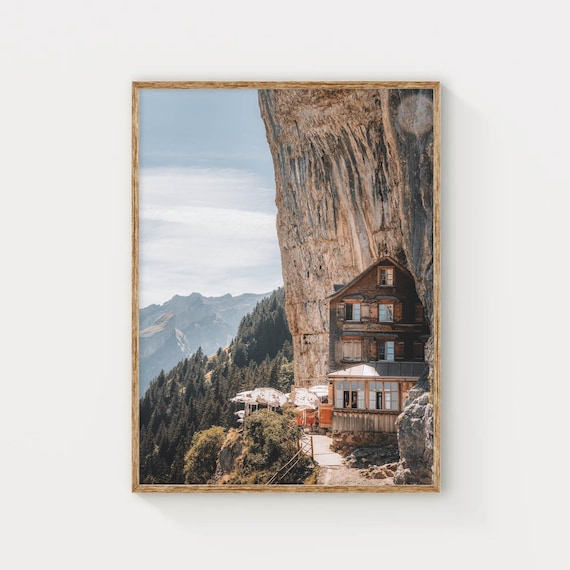 Aescher Guesthouse Appenzell Swiss Alps Switzerland Modern Mountain Photography Wall Art Print Travel Decor New Home Gift Idea