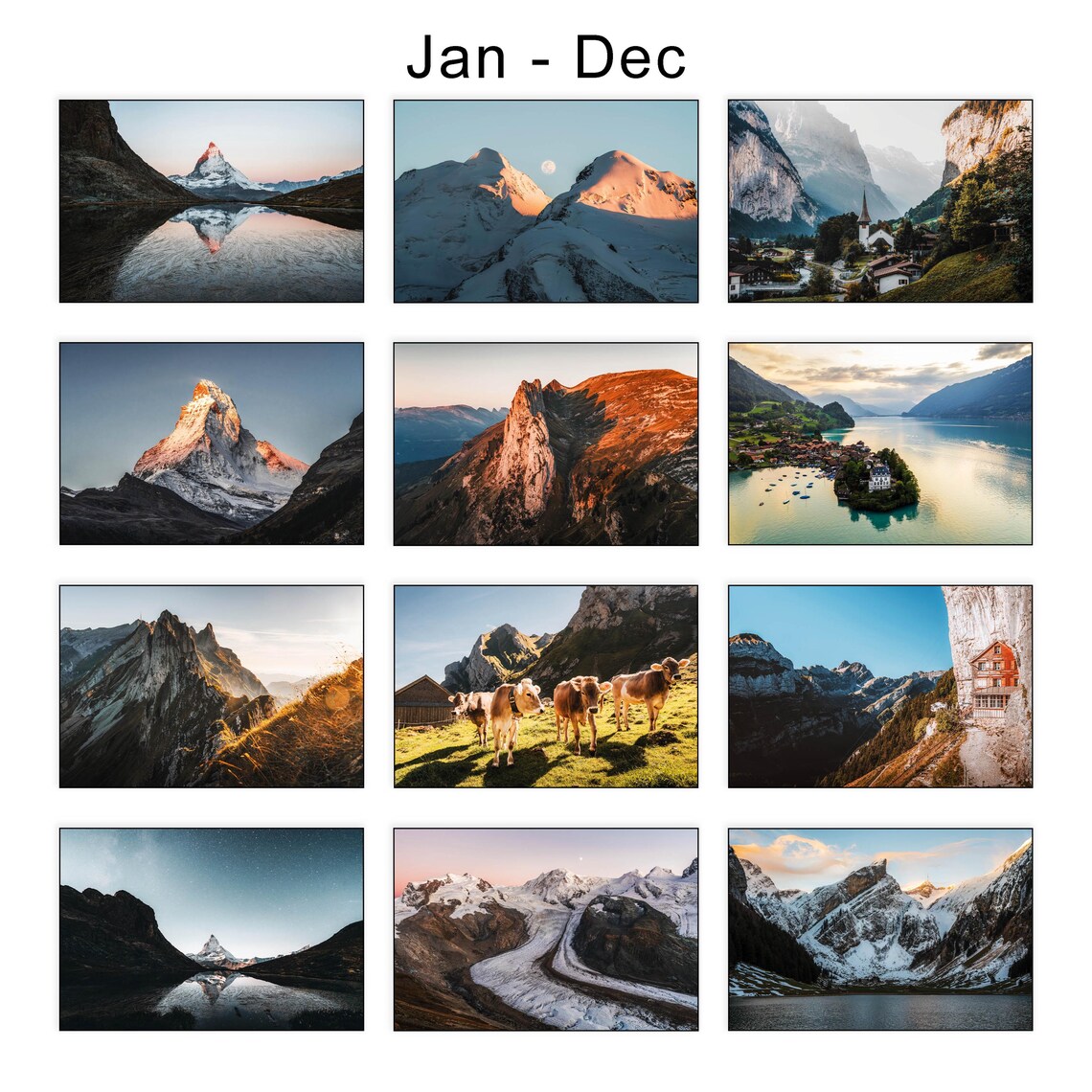 Switzerland Landscape Photography Art Print, Swiss Alps - Image 4