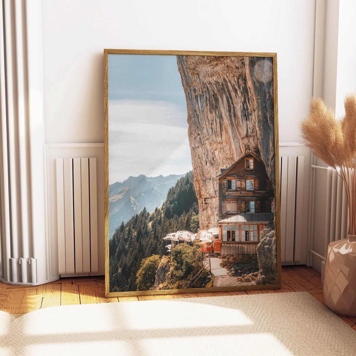 Aescher Guesthouse Clinging To Cliff Face Appenzell Switzerland Poster - Image 4