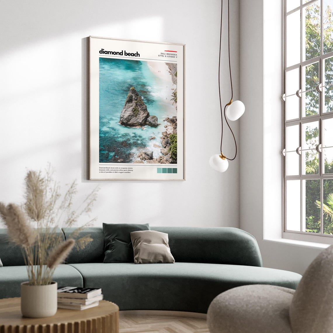 Diamond Beach Bali Indonesia Turquoise Ocean Cliffs Travel Poster - Image 4