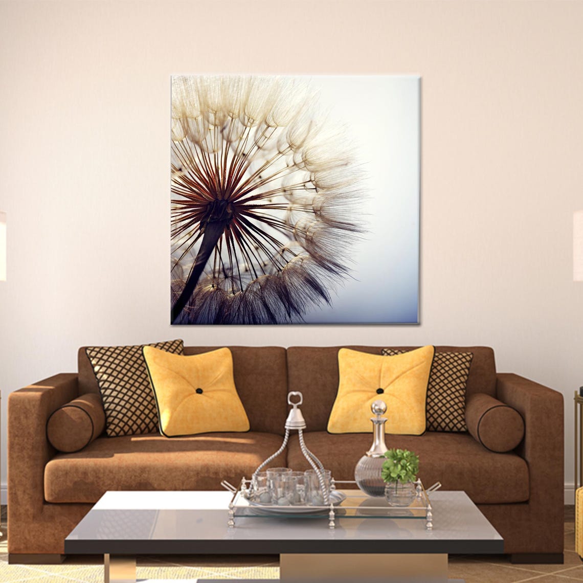Dandelion Seed Head Close Up Soft Pastel Nature Photo Wall Poster