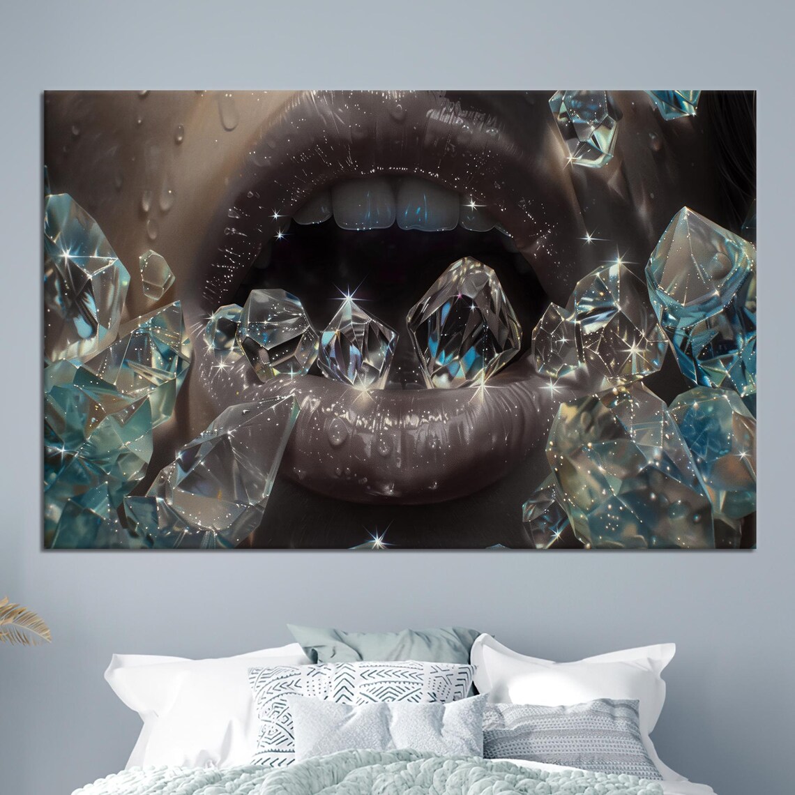Diamond Mouth Modern Abstract Wall Art Print
