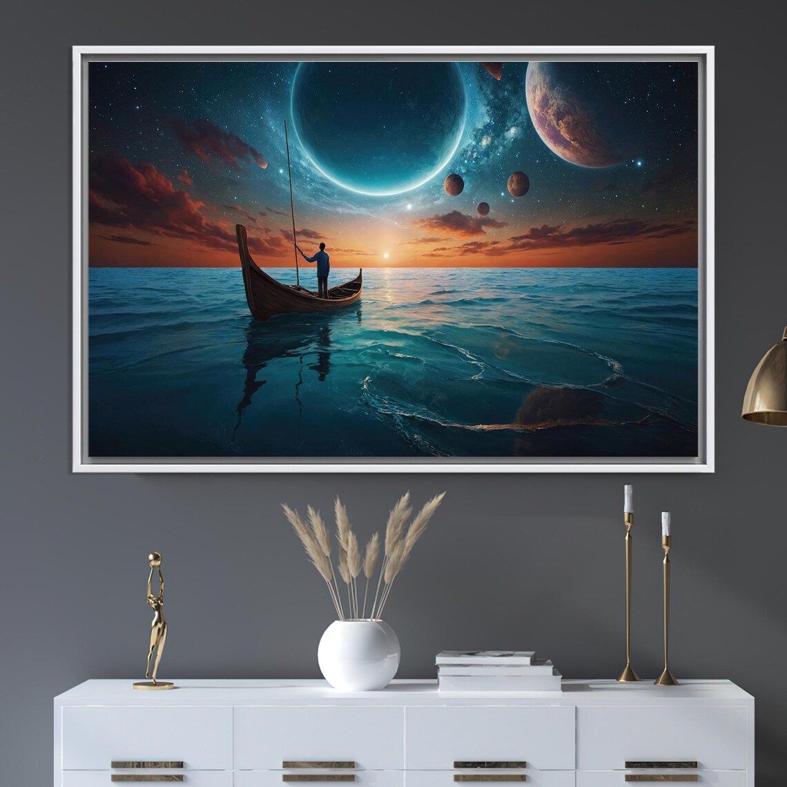 Planets, Cosmic Ocean Modern Wall Art Print