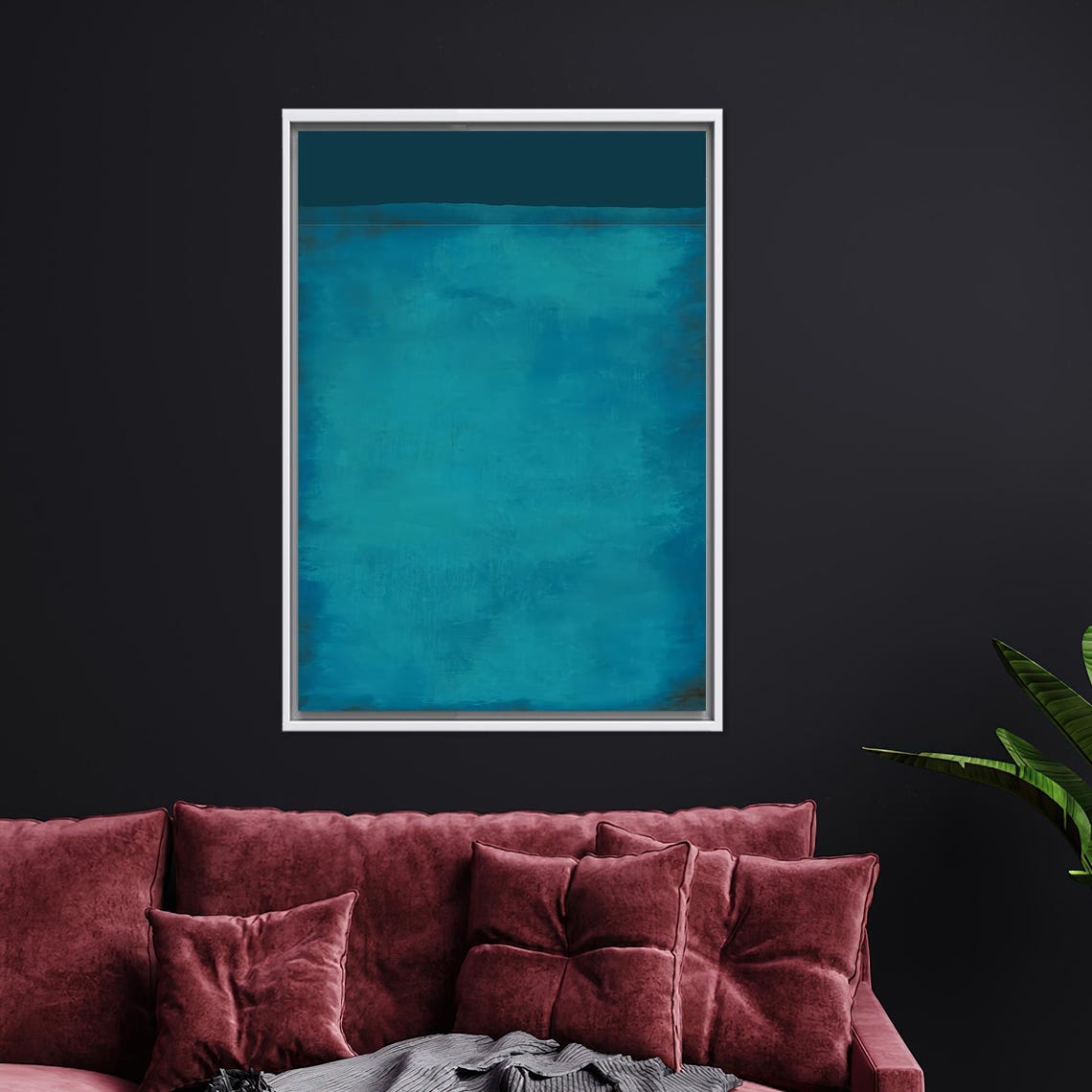 Turquoise Abstract Color Field Calm Blue Modern Ocean Wall Art