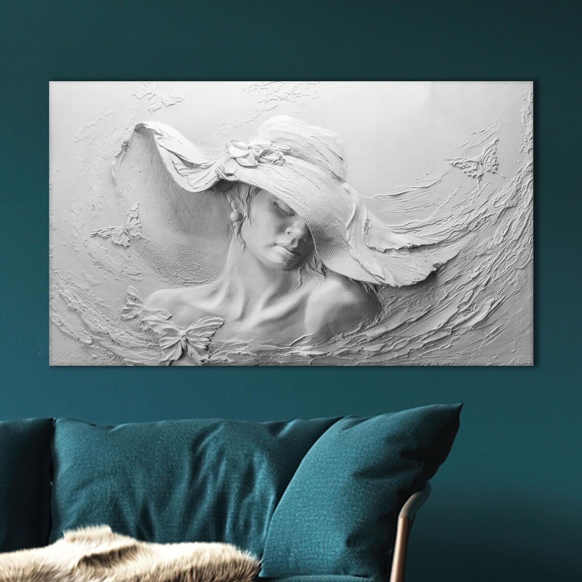 3D Effect Woman Art Print, Sculptural Beauty