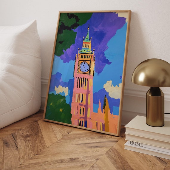 Big Ben Art Print London Travel Poster Matisse Style