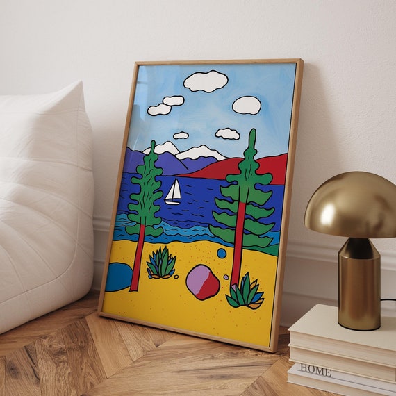 Lake Tahoe Print Matisse Style Emerald Bay Sierra Nevada
