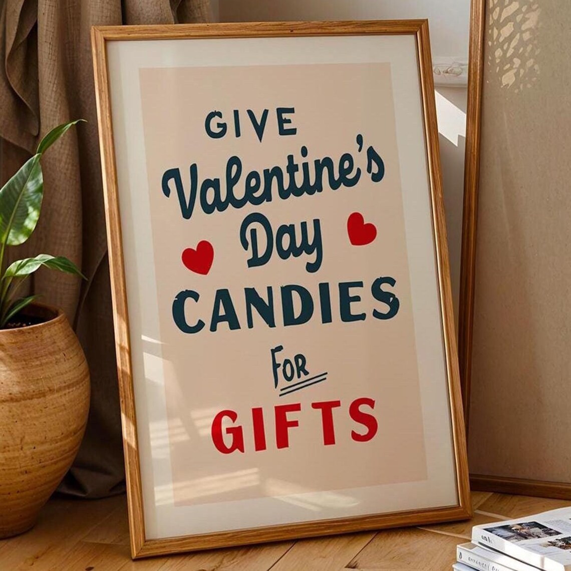 Give Valentines Day Candies for Gifts Retro Holiday Wall Poster