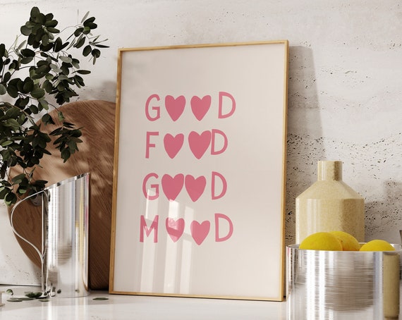 Aesthetic Kitchen Heart Quote Art Print