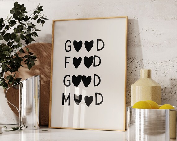 Aesthetic Kitchen Decor Minimalist Heart Art Print