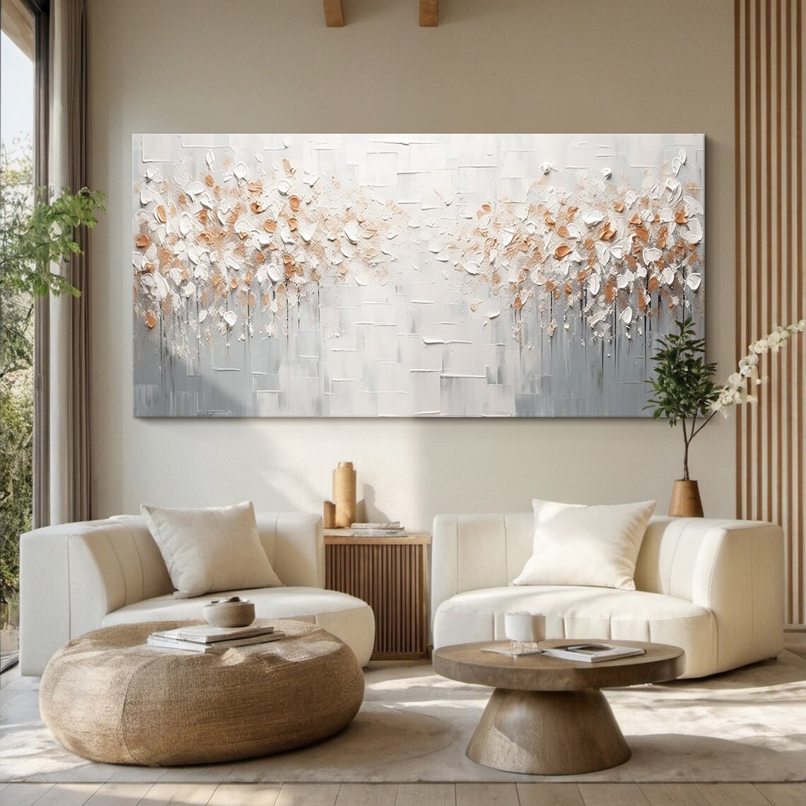 Abstract Flower Acrylic Painting, Modern Floral Art Print - Image 3