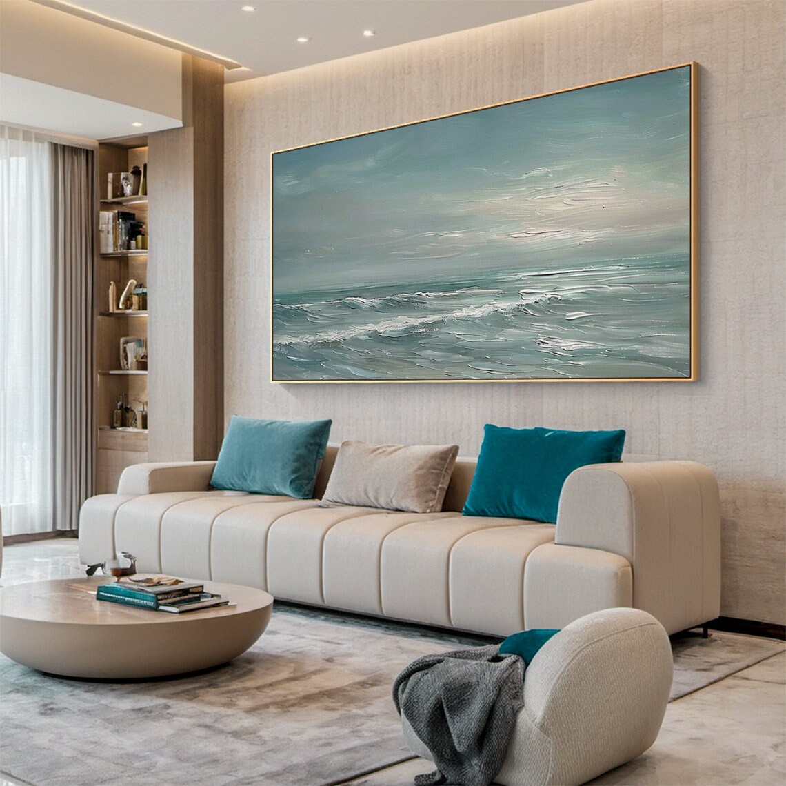 Calm Light Blue Ocean Waves Serene Seascape Minimalist Art Poster - Image 5