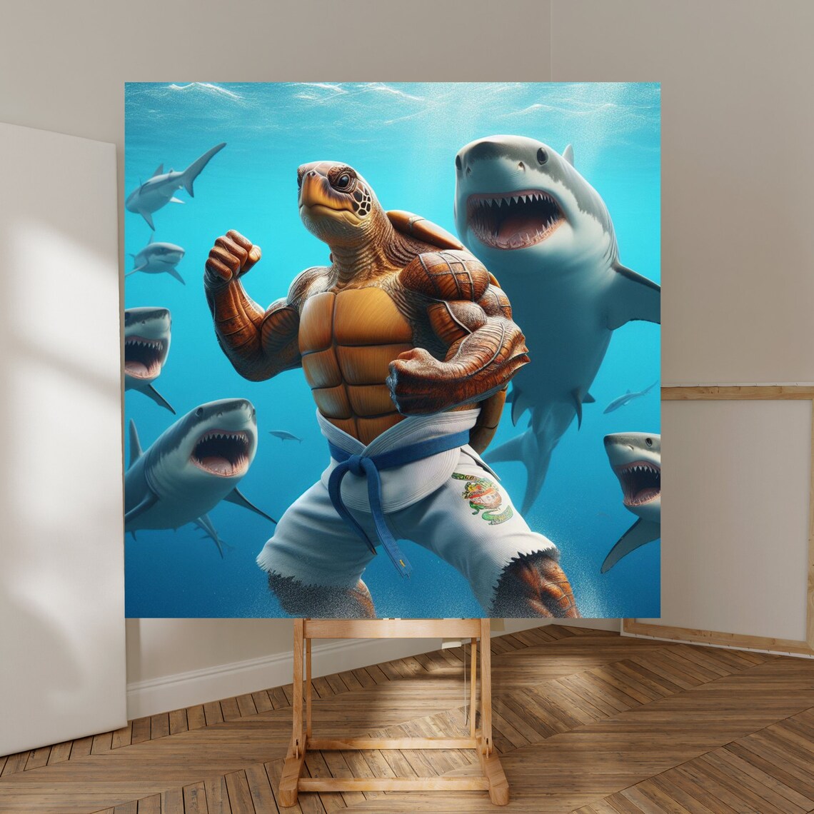 Whimsical Turtle Shark Animal Art For Every Space