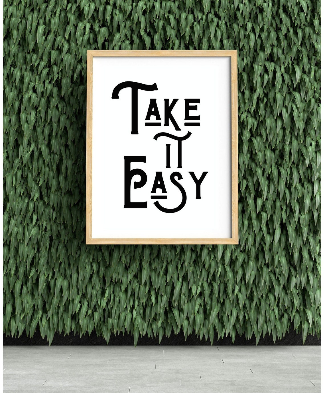 Take It Easy Vintage Serif Typography Black and White Poster - Image 3