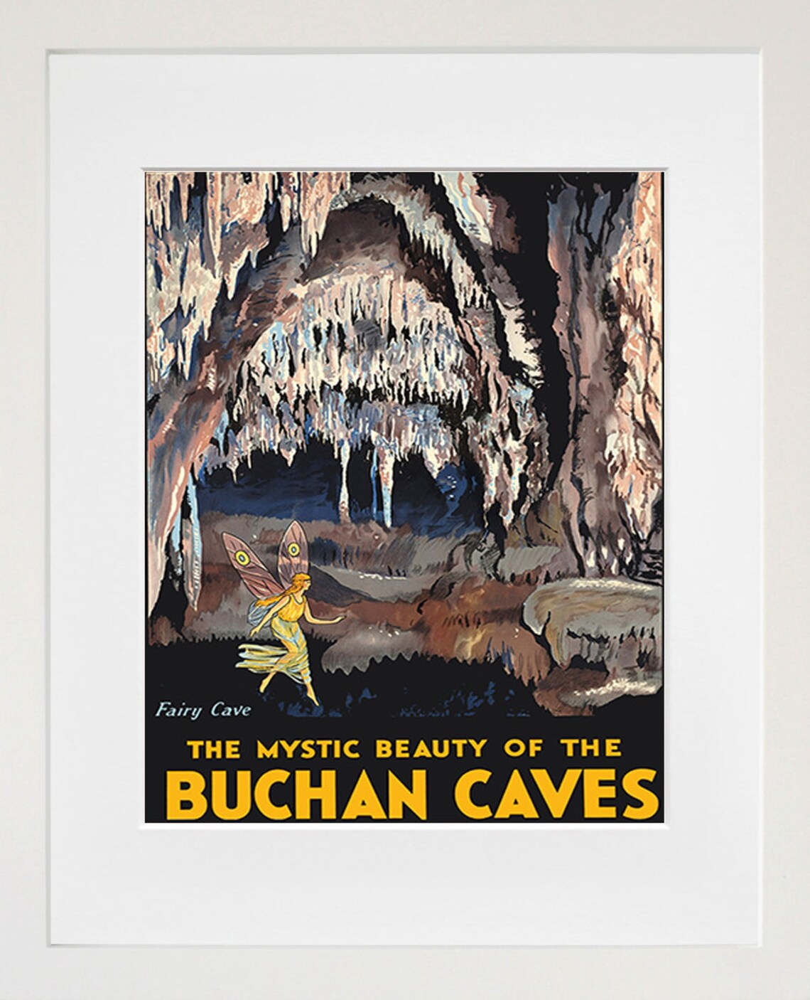 The Mystic Beauty of the Buchan Caves Vintage Travel Poster Fairy - Image 2
