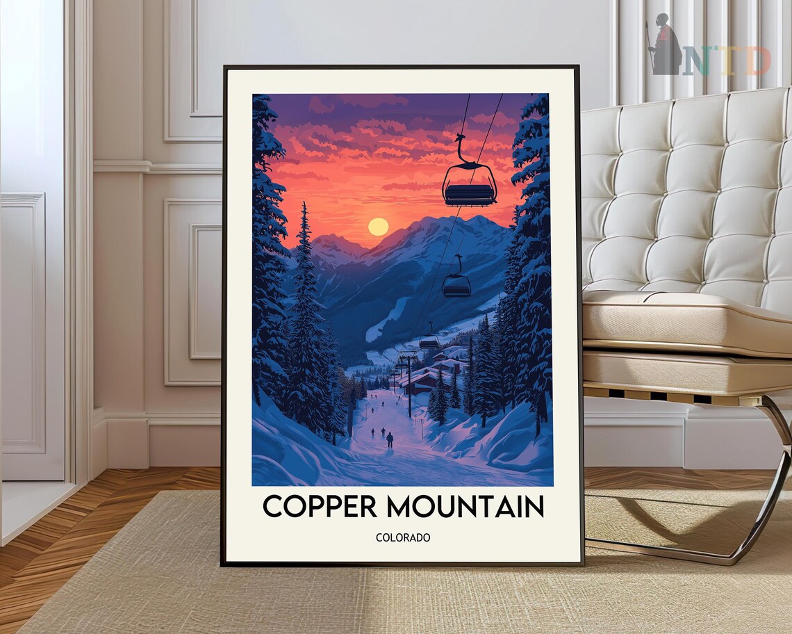 Copper Mountain Colorado Travel Poster, Wall Art Print