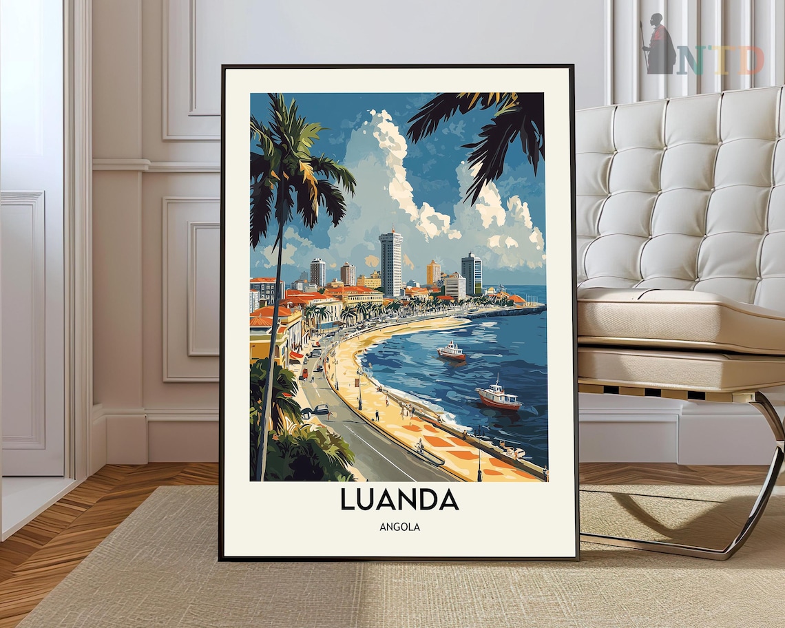 Luanda Poster Wall Art Print Photo Travel Angola City Map