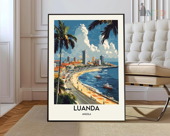 Luanda Poster Wall Art Print Photo Travel Angola City Map