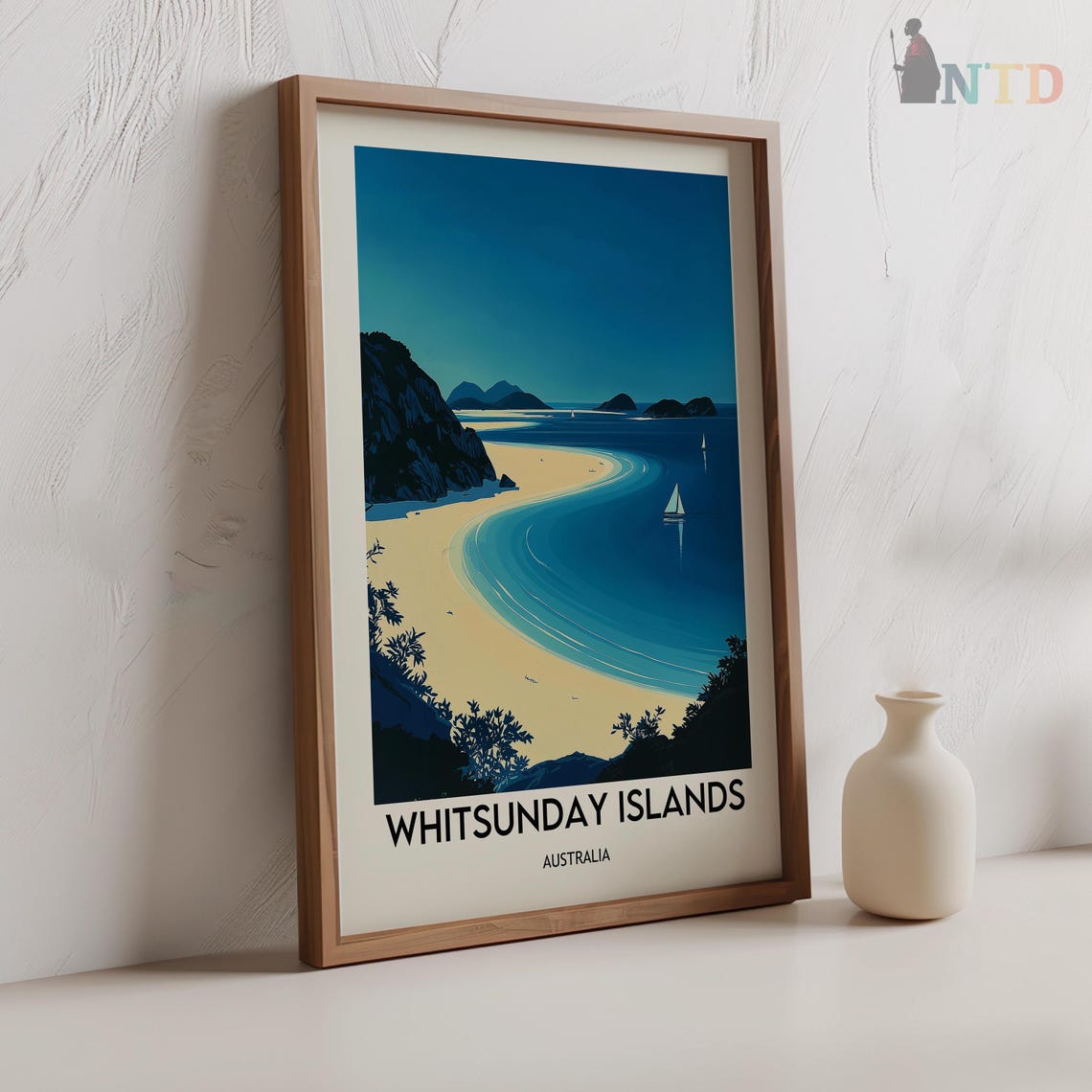 Whitsunday Islands Australia White Sand Bay Vintage Travel Poster - Image 2