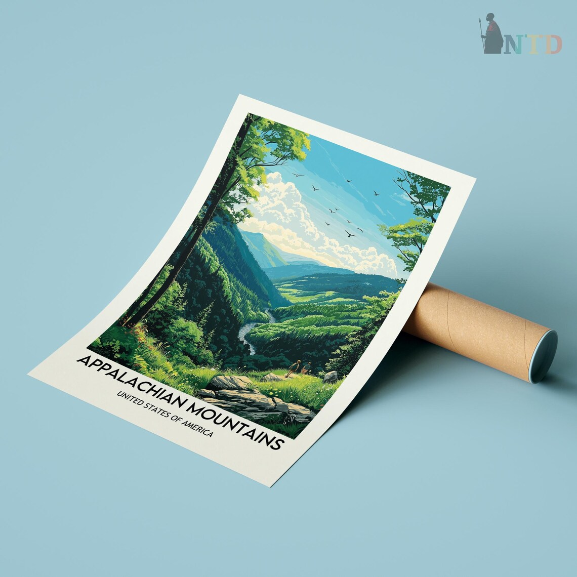 Appalachian Mountains Art Print, Mountain Landscape - Image 2