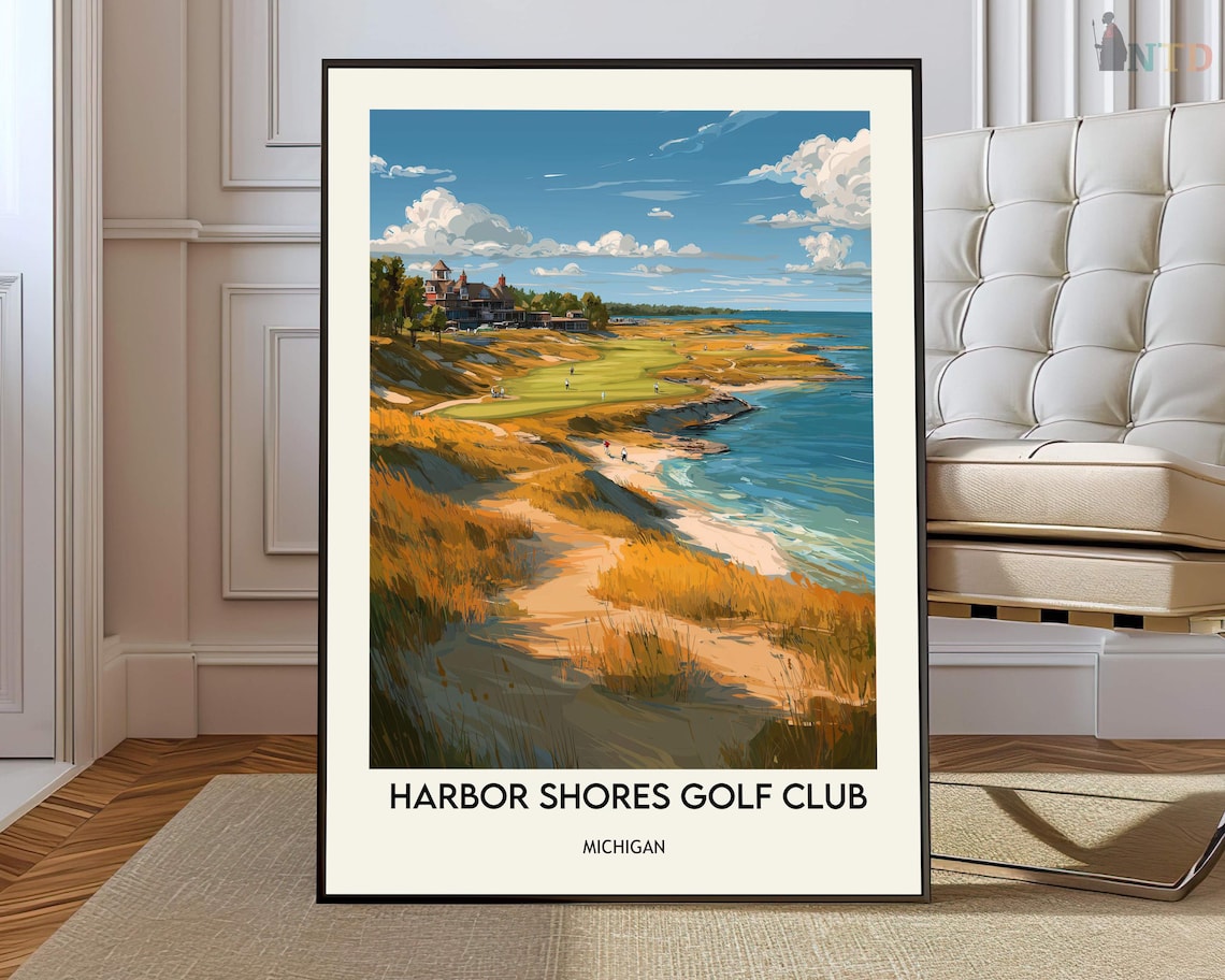Harbor Shores Golf Club Michigan Lakeside Fairway Travel Poster