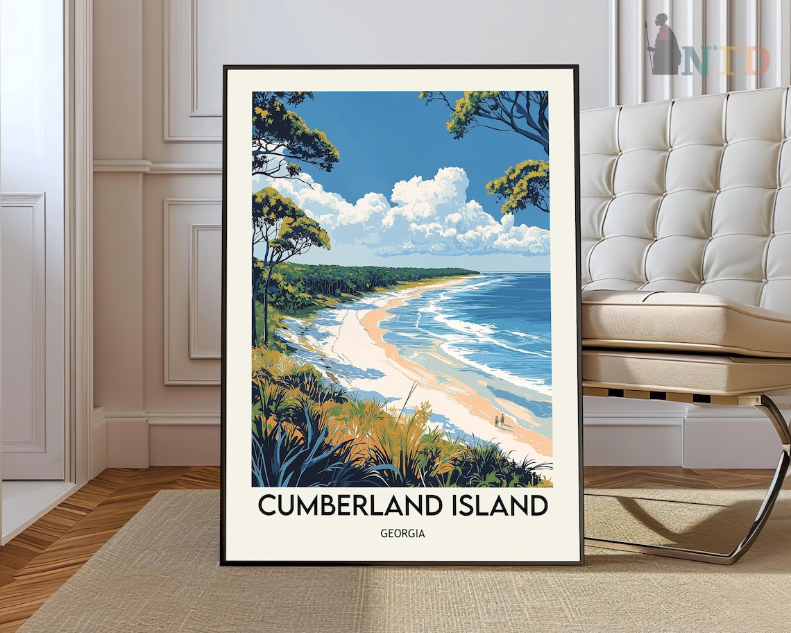 Cumberland Island Georgia Wild Beach Shoreline Travel Poster